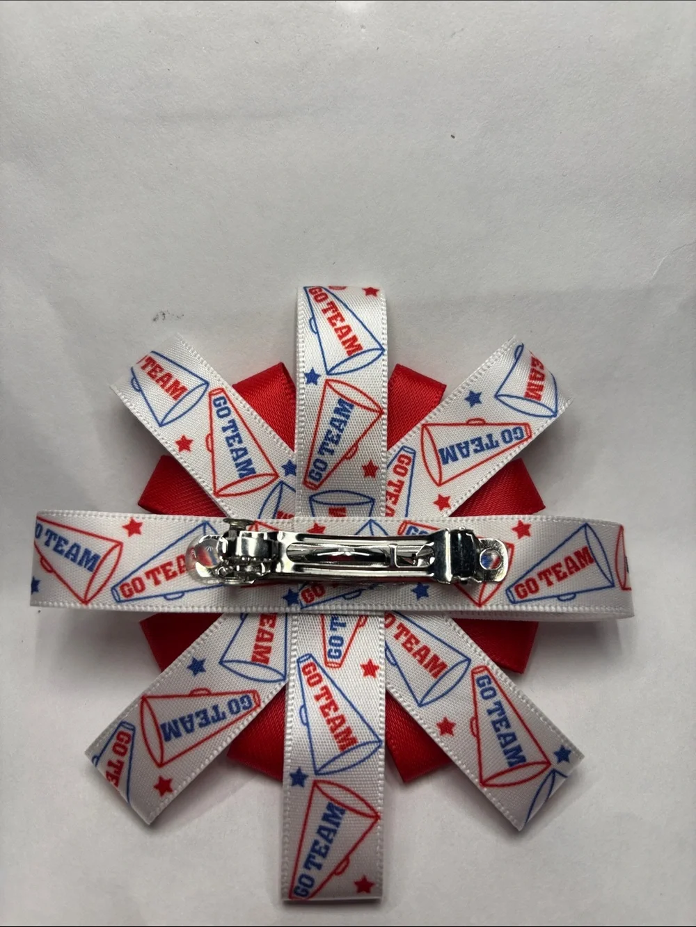 Patriotic 'Go Team' Ribbon Hair Bow